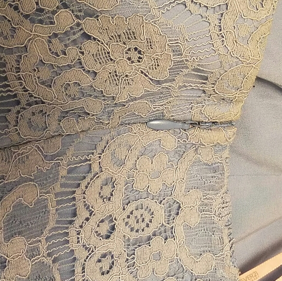 👗 Forever 21 Blue Strapless Floral Lace Dress Size Large - Picture 7 of 14